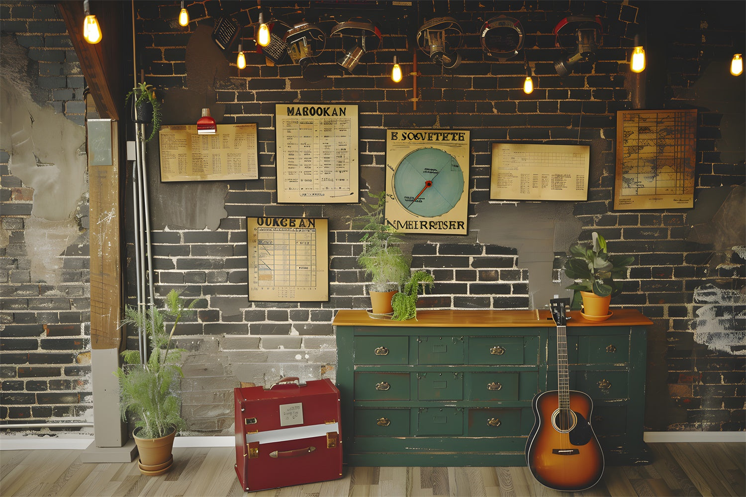 Study Schedule Brick Wall Back to School Backdrop RR7-193