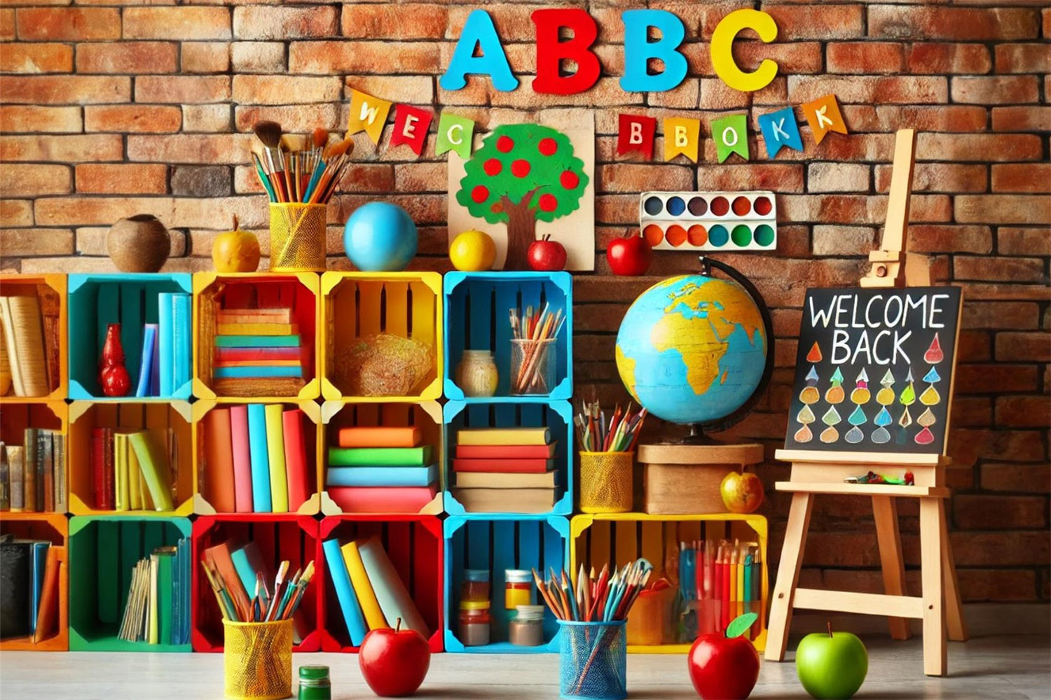 Welcome Back to School Play Room Backdrop RR7-199