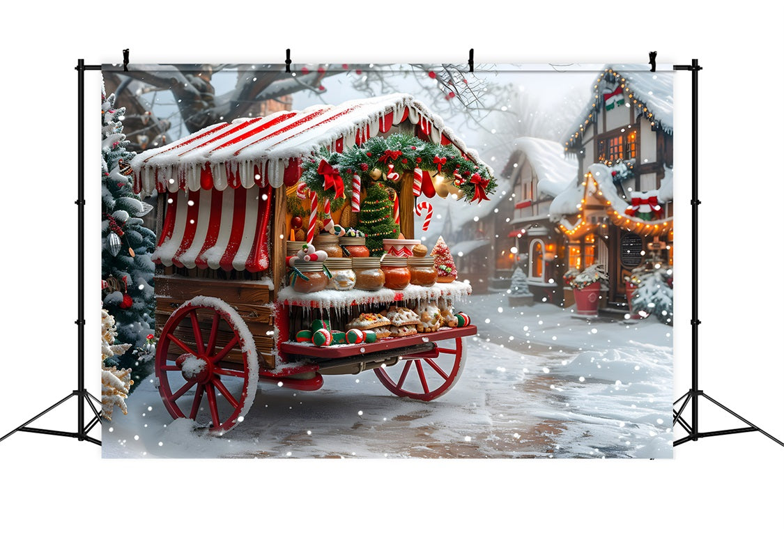 Christmas Sweets and Treats Cart Backdrop RR7-622