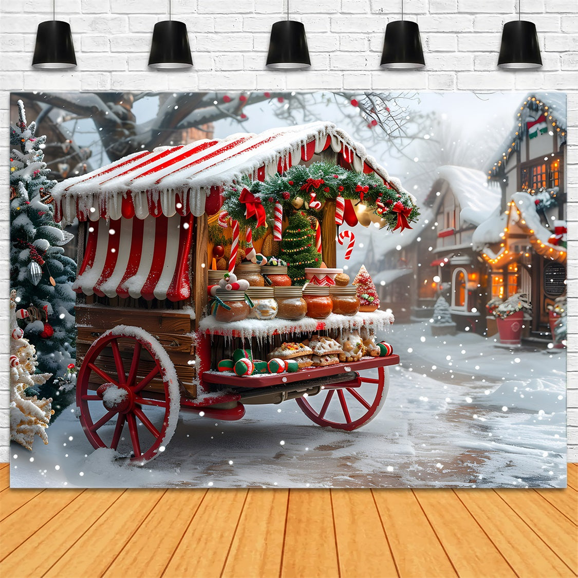 Christmas Sweets and Treats Cart Backdrop RR7-622