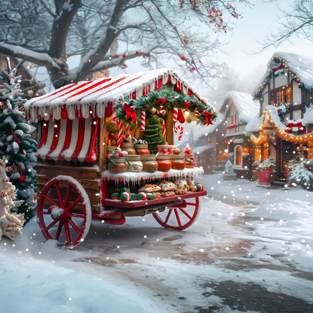 Christmas Sweets and Treats Cart Backdrop RR7-622