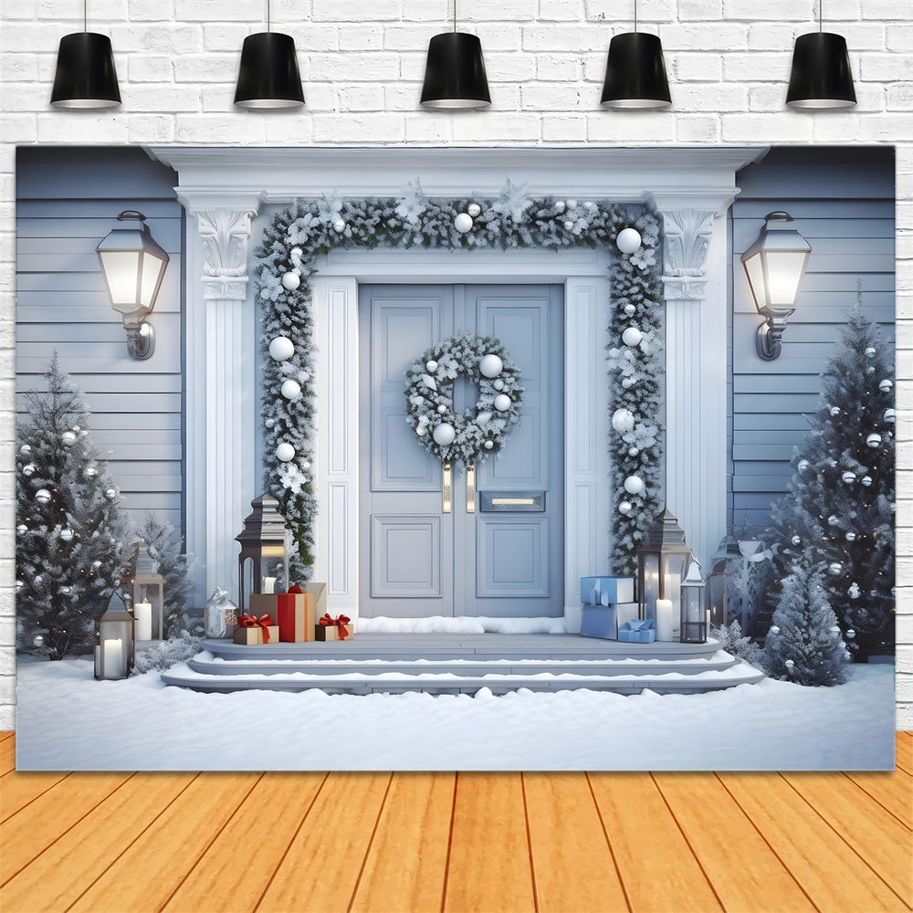 Christmas White Door Decorations Backdrop RR8-198