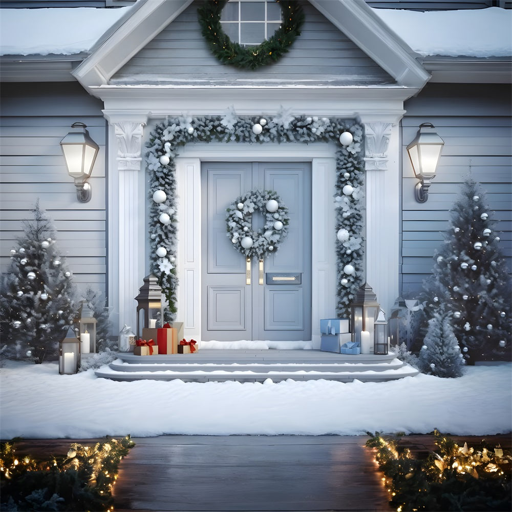 Christmas White Door Decorations Backdrop RR8-198