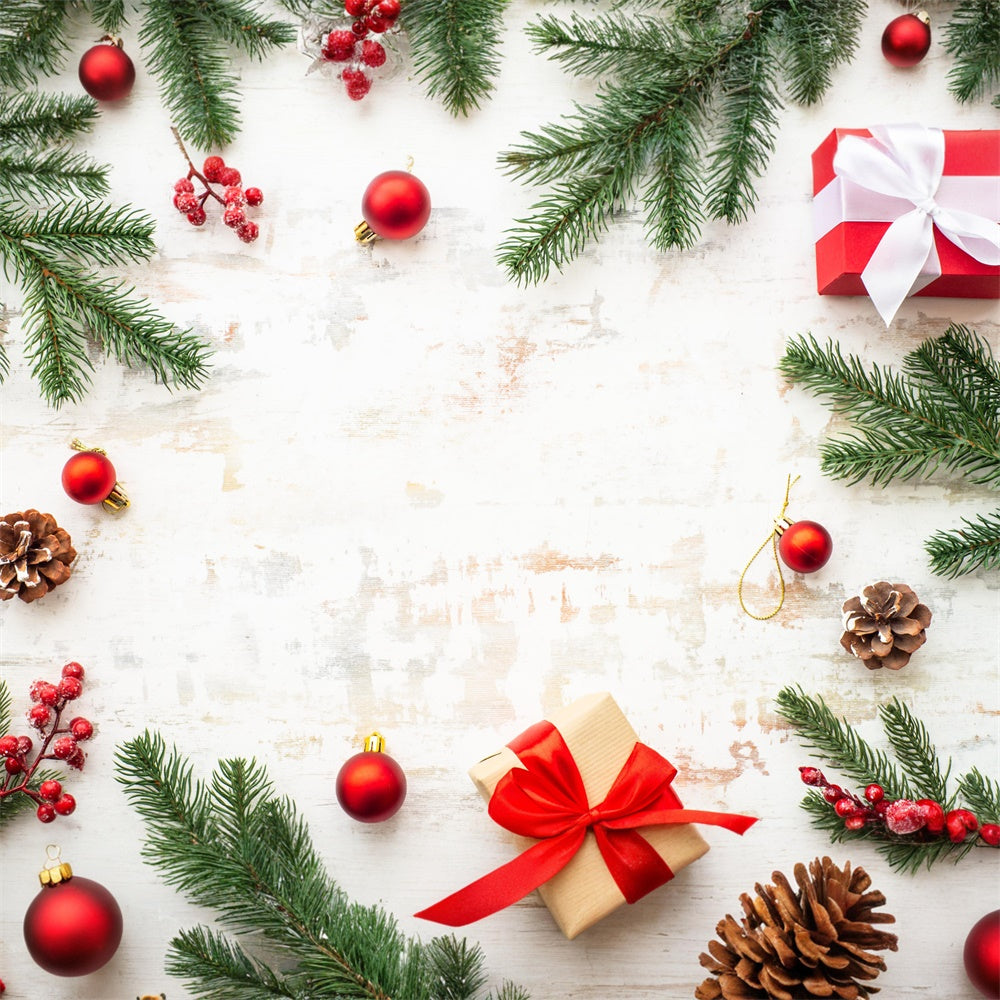Christmas Gifts Decors Rustic Floor Backdrop RR8-295