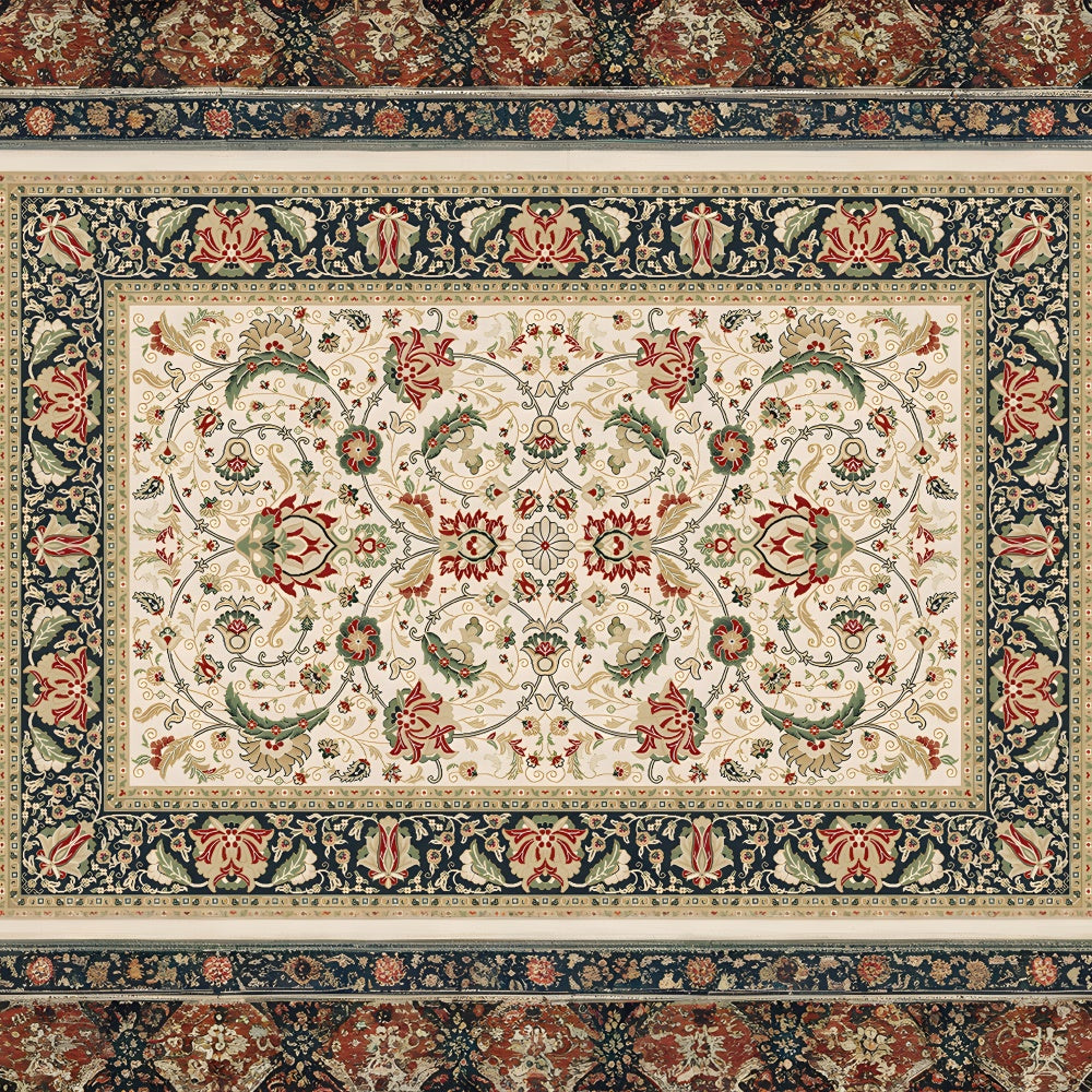 Intricate Floral Patterned Carpet Floor Backdrop RR8-297