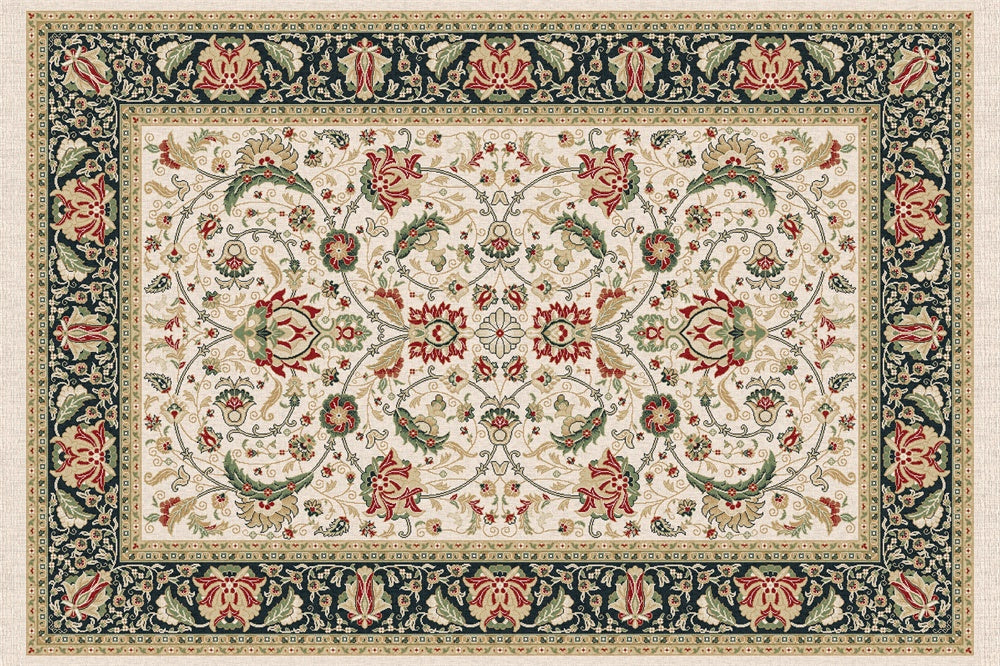 Intricate Floral Patterned Carpet Floor Backdrop RR8-297