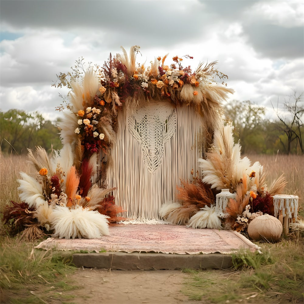 Autumn Pampas Grass Boho Backdrop RR8-411