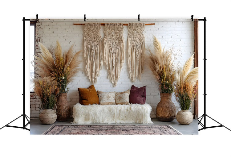 Rustic Macrame Boho Lounge Backdrop RR8-425