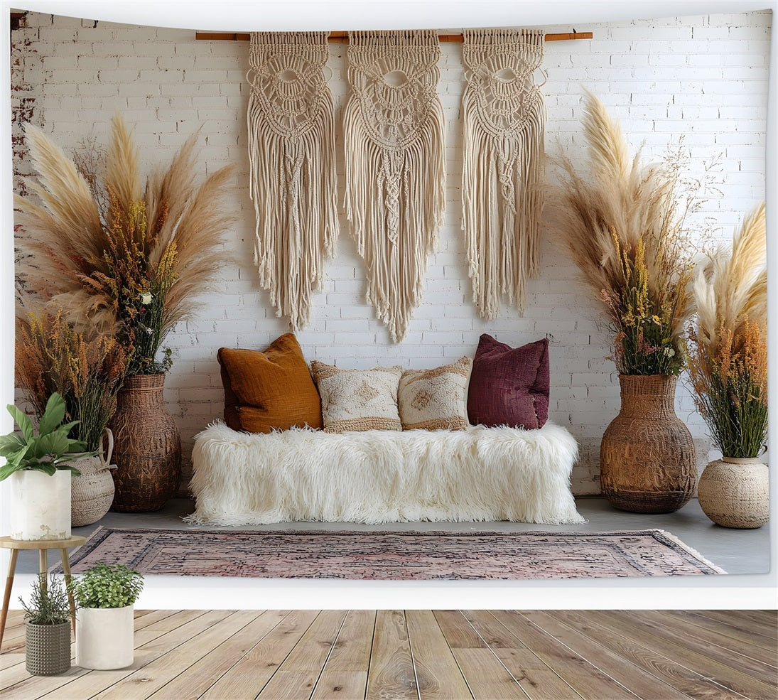 Rustic Macrame Boho Lounge Backdrop RR8-425