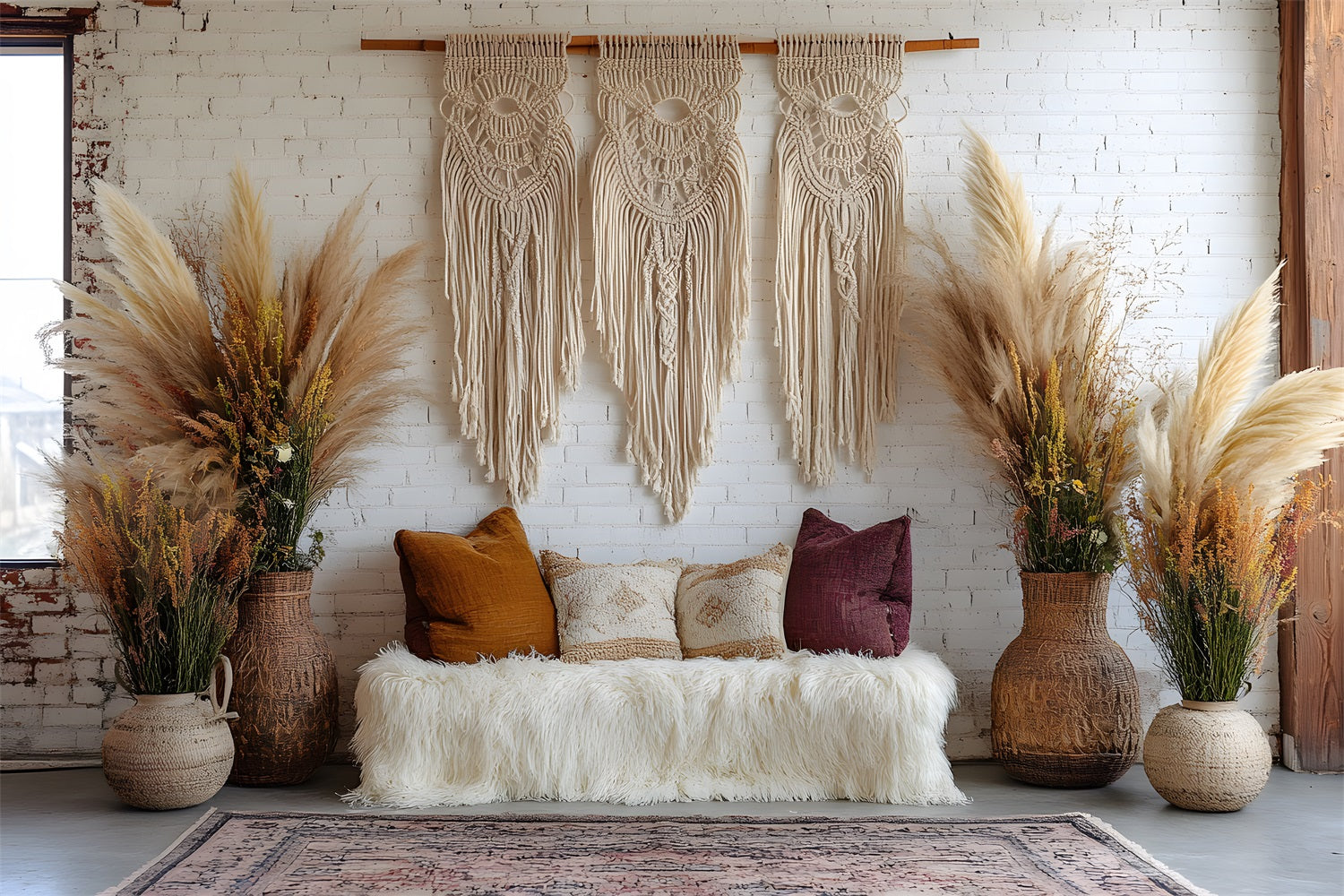 Rustic Macrame Boho Lounge Backdrop RR8-425