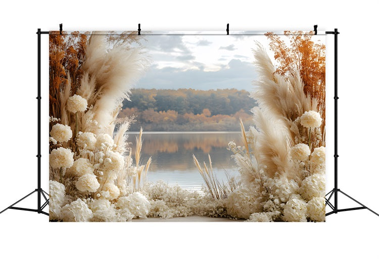 Autumn Lake Boho Pampas Backdrop RR8-428