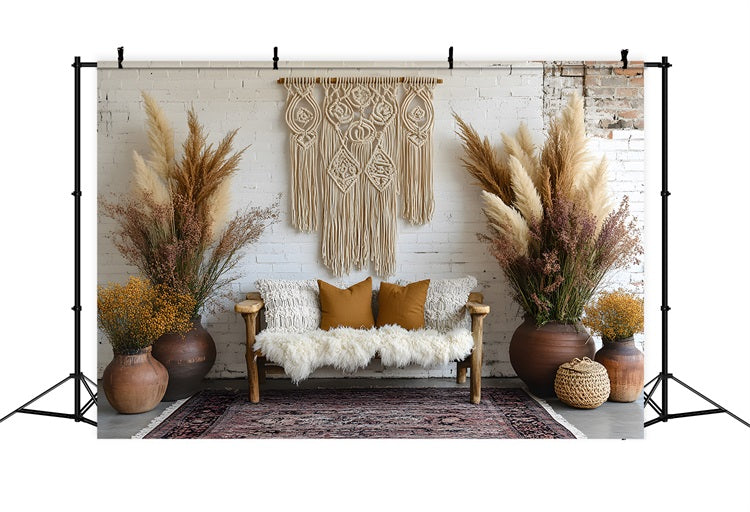 Whimsical Florals Pampas Wedding Backdrop RR8-442