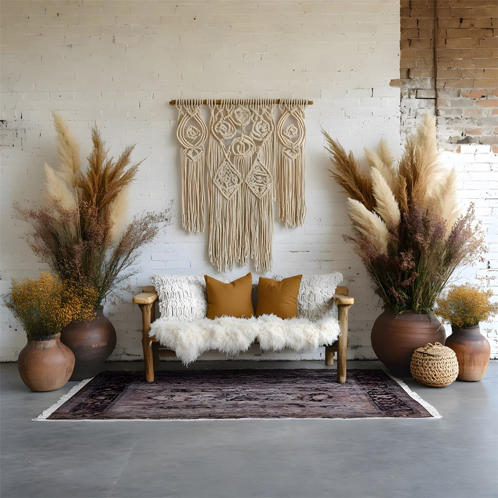 Whimsical Florals Pampas Wedding Backdrop RR8-442