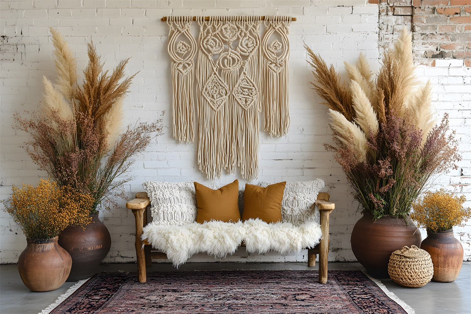 Whimsical Florals Pampas Wedding Backdrop RR8-442
