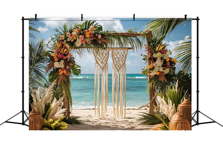 Coastal Chic Boho Macrame Arch Backdrop RR8-451