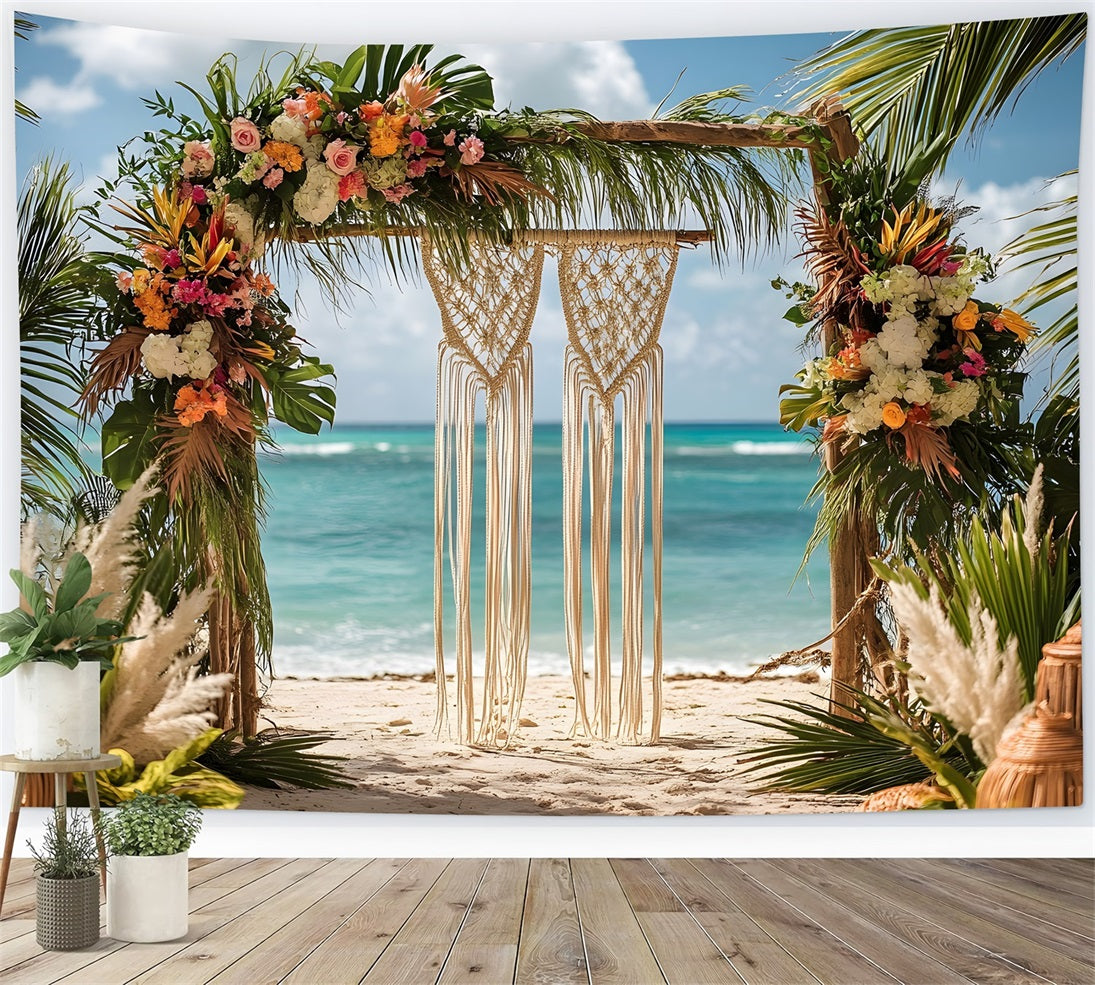 Coastal Chic Boho Macrame Arch Backdrop RR8-451