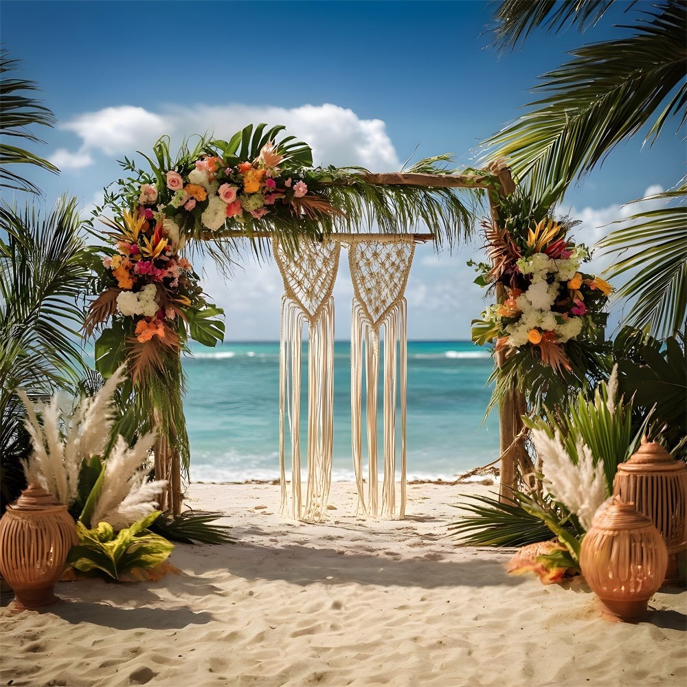 Coastal Chic Boho Macrame Arch Backdrop RR8-451
