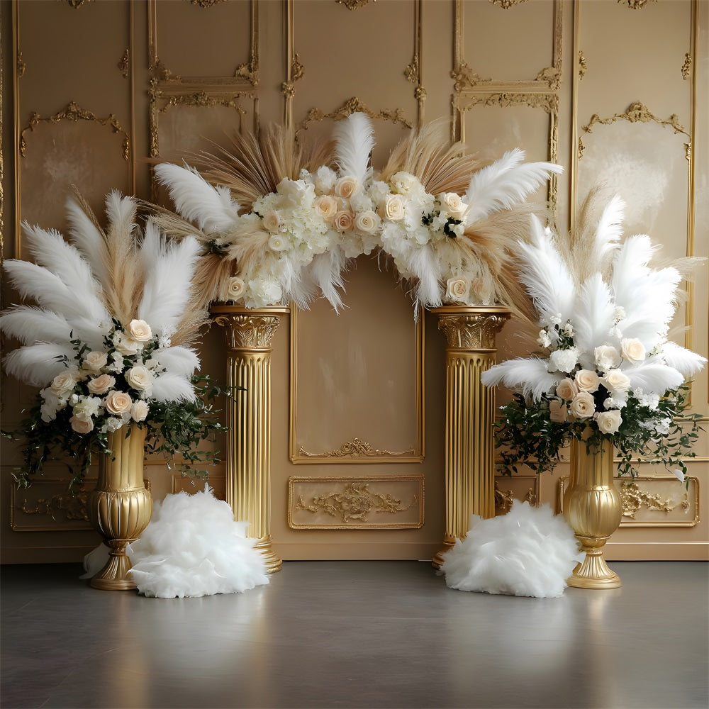 Rustic Elegance Boho Floral Arch Backdrop RR8-453