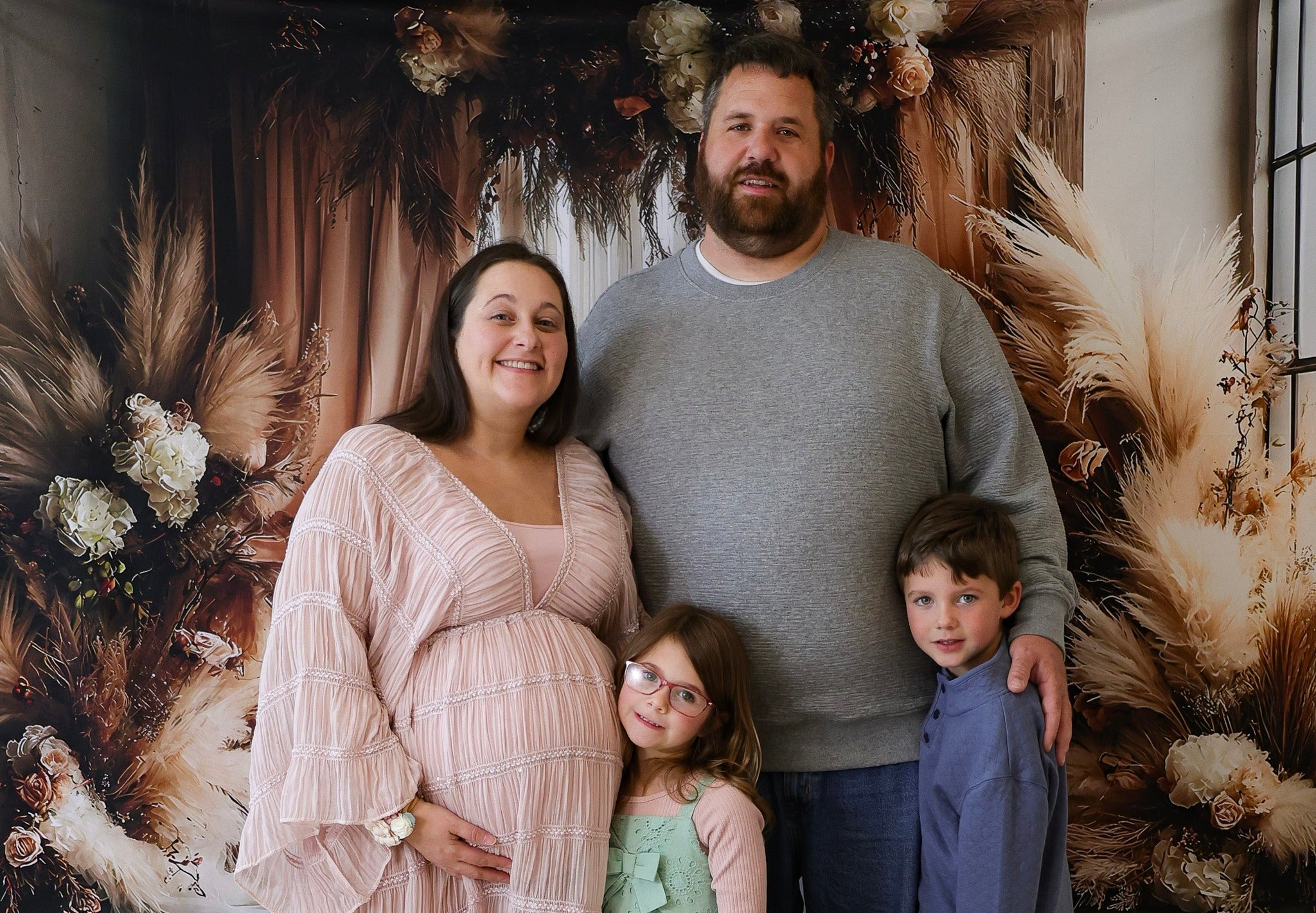 Dreamy Dusty Rose Pampas Boho Backdrop RR8-499