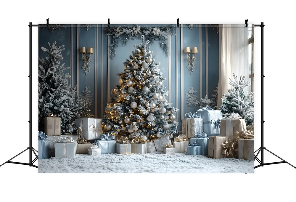 Christmas Glowing Tree Gift Boxes Backdrop RR8-50