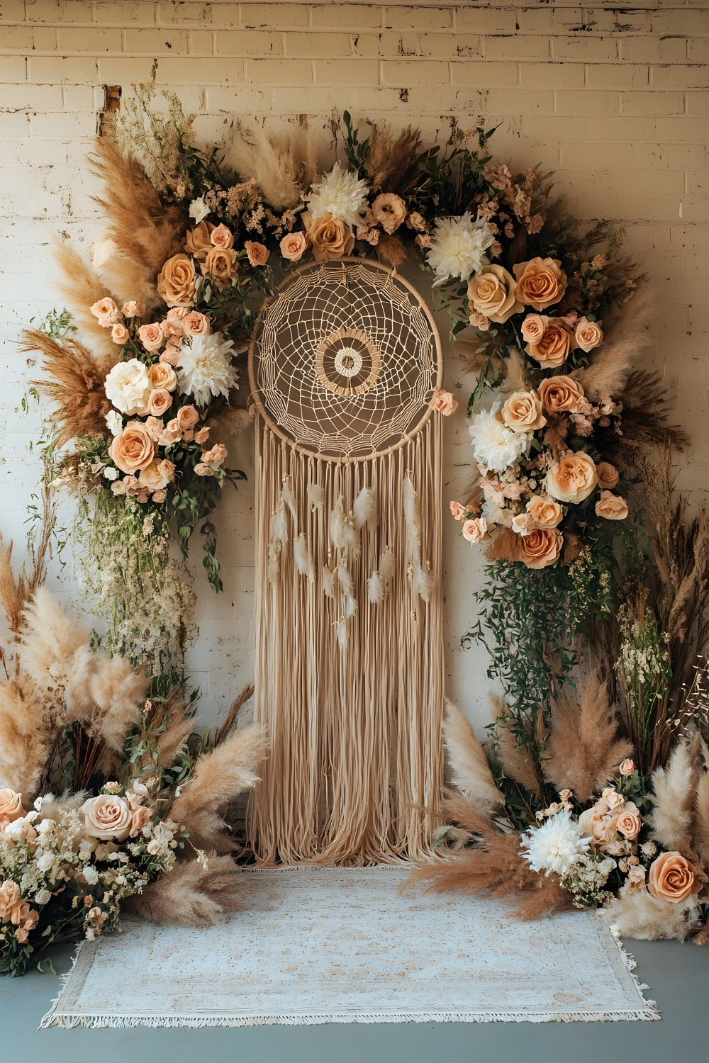 Natural Boho Chic Lounge Setting Backdrop RR8-513
