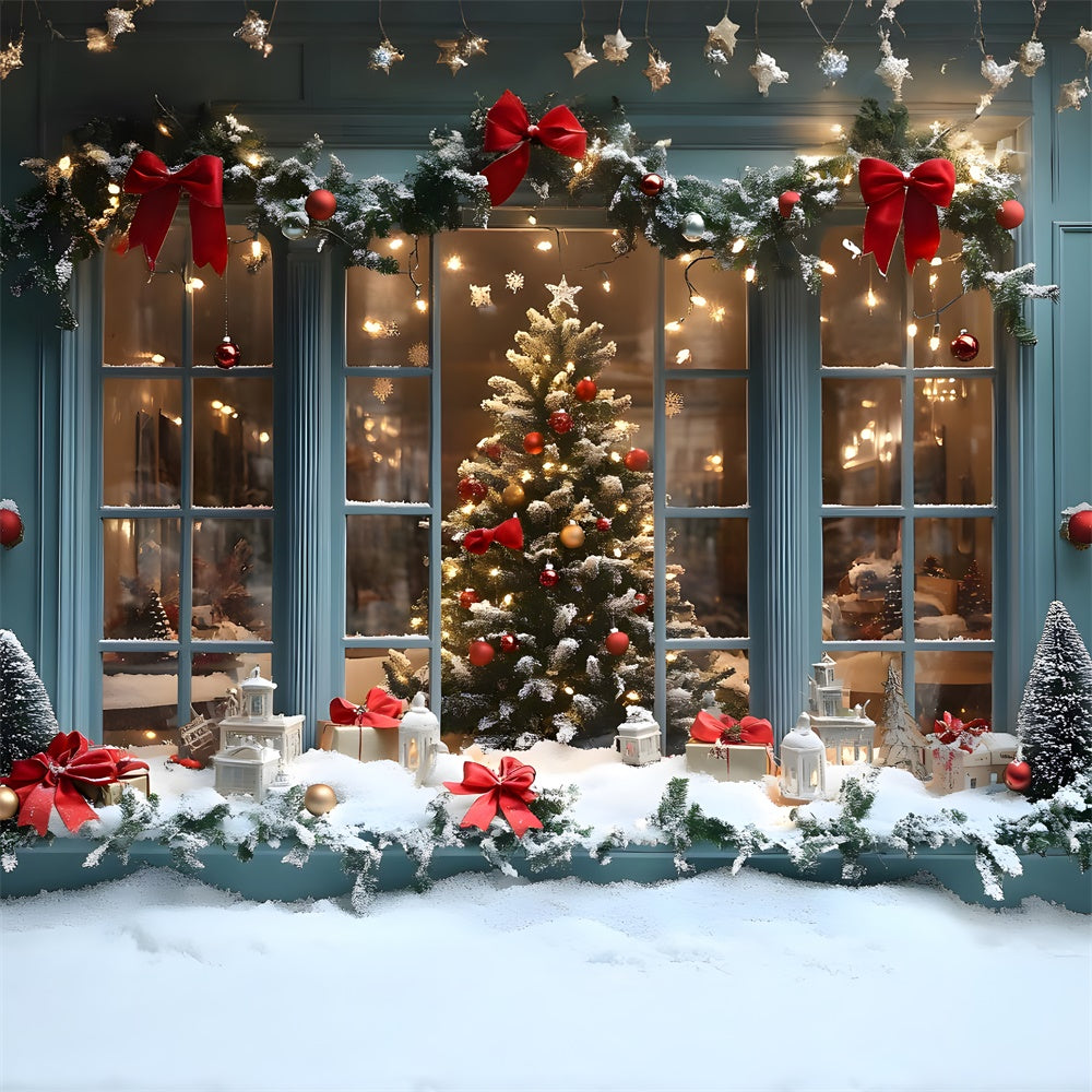 Christmas Shop Window String Lights Backdrop RR8-59