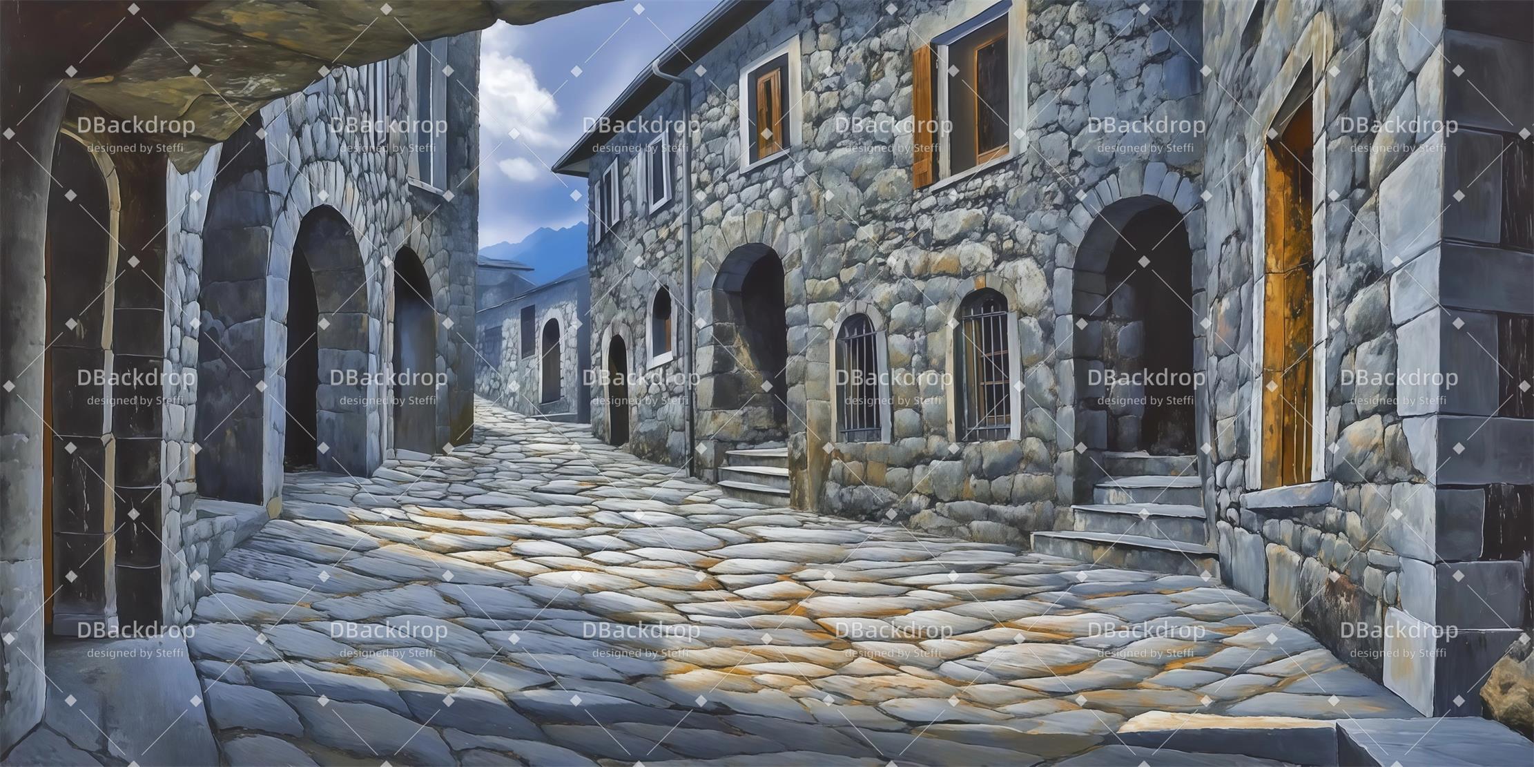 Theater Stage Backdrop Stone Alley Dance Stage Backdrop CSH59-T79