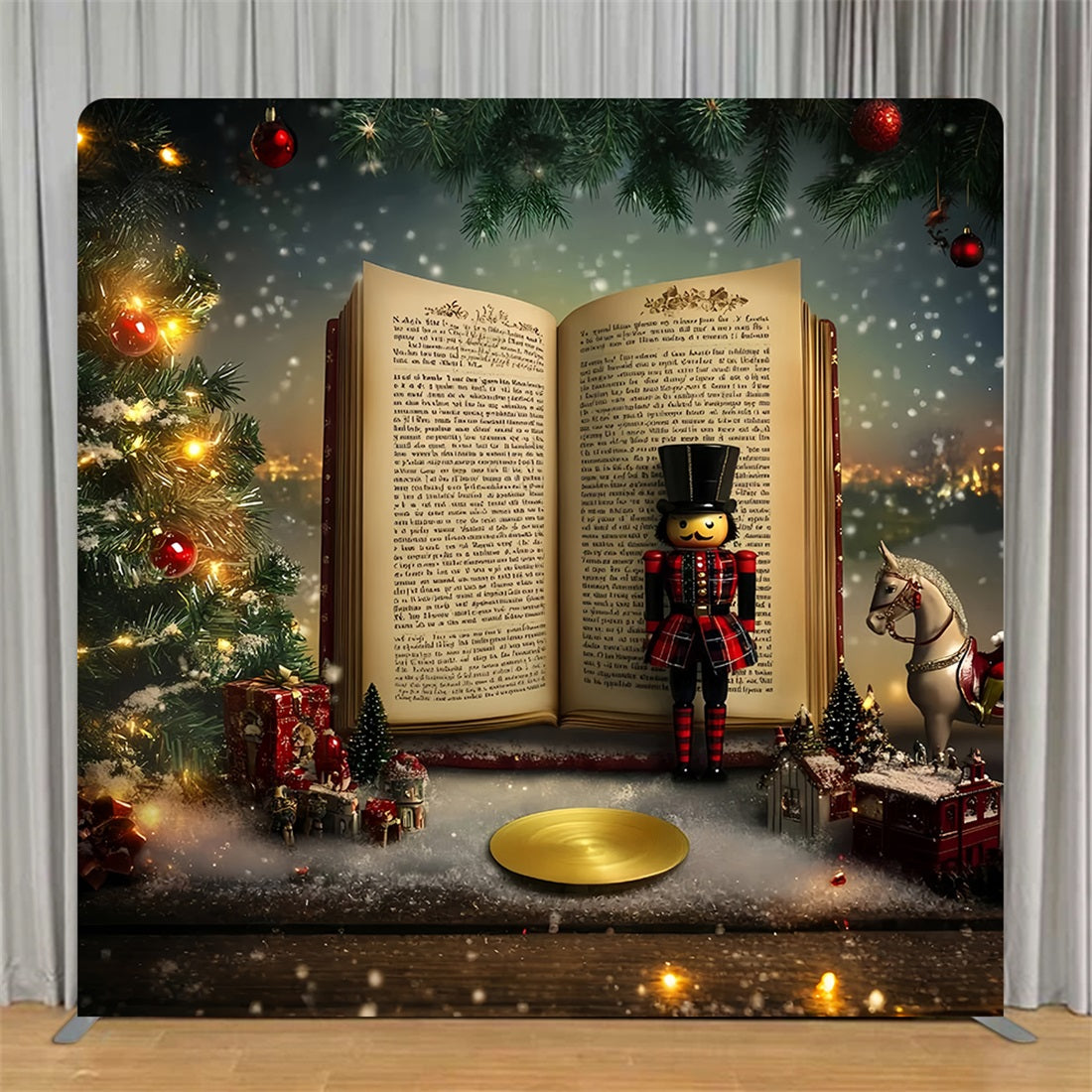 Square Shape Tension Fabric Display Arch Open Book Nutcracker Christmas Backdrops TS-GQ57-30