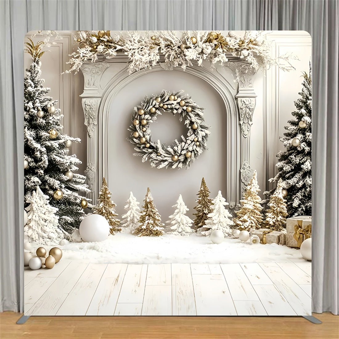Square Shape Tension Fabric Display Arch Winter Mantel Wonderland Christmas Backdrop TS-GQ57-46