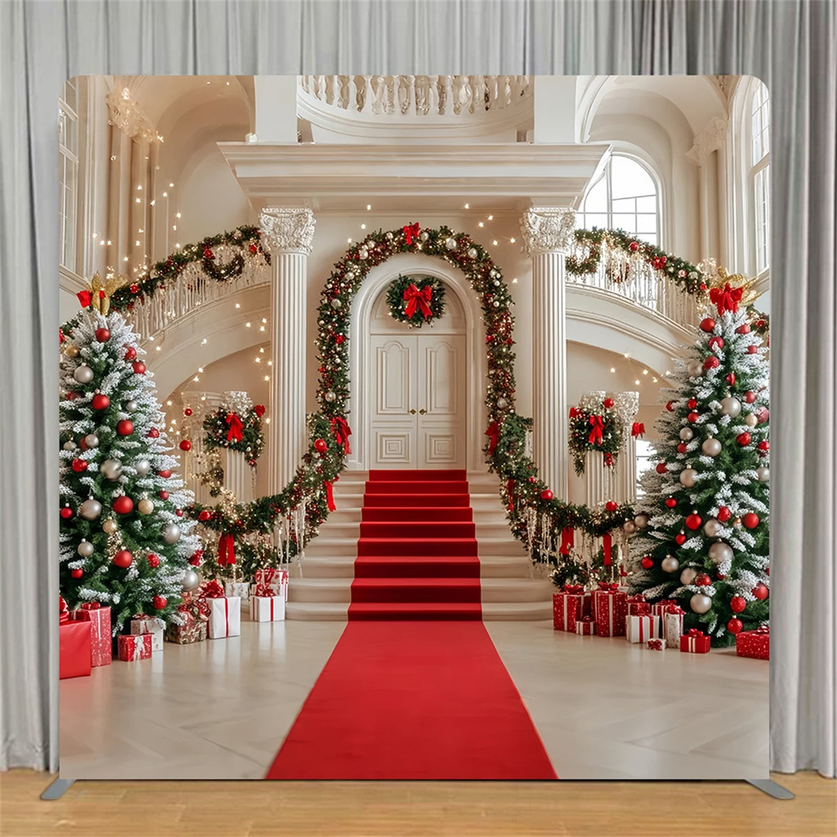 Tension Fabric Backdrop Festive Red Carpet Hall Christmas Backdrops TS-LXX59-172