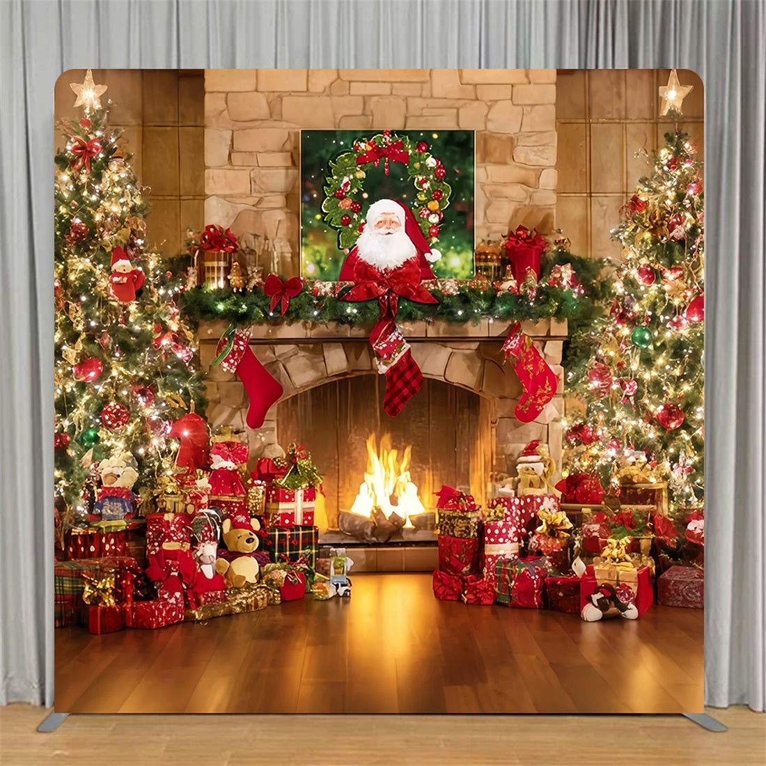 Square Shape Tension Fabric Display Arch Cozy Santa Fireplace Christmas Backdrop TS-TWW510-93
