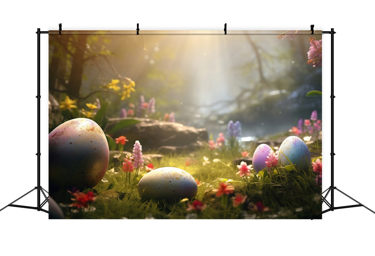 Easter Photo Backdrop Dreamy Woodland Easter Egg Backdrop TWW3-35