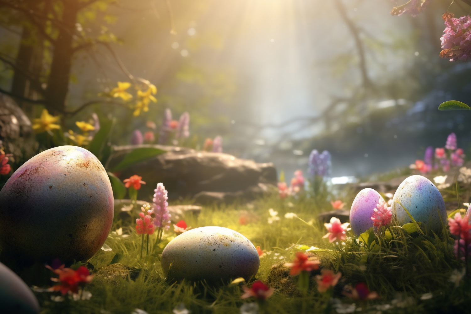 Easter Photo Backdrop Dreamy Woodland Easter Egg Backdrop TWW3-35
