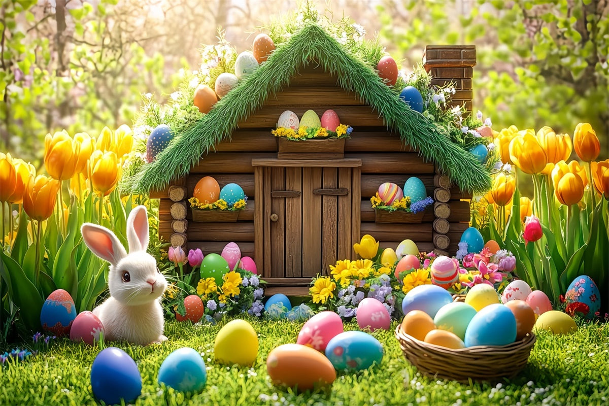 Easter Backdrop Pastel Egg Charming Cottage Backdrop TWW3-38