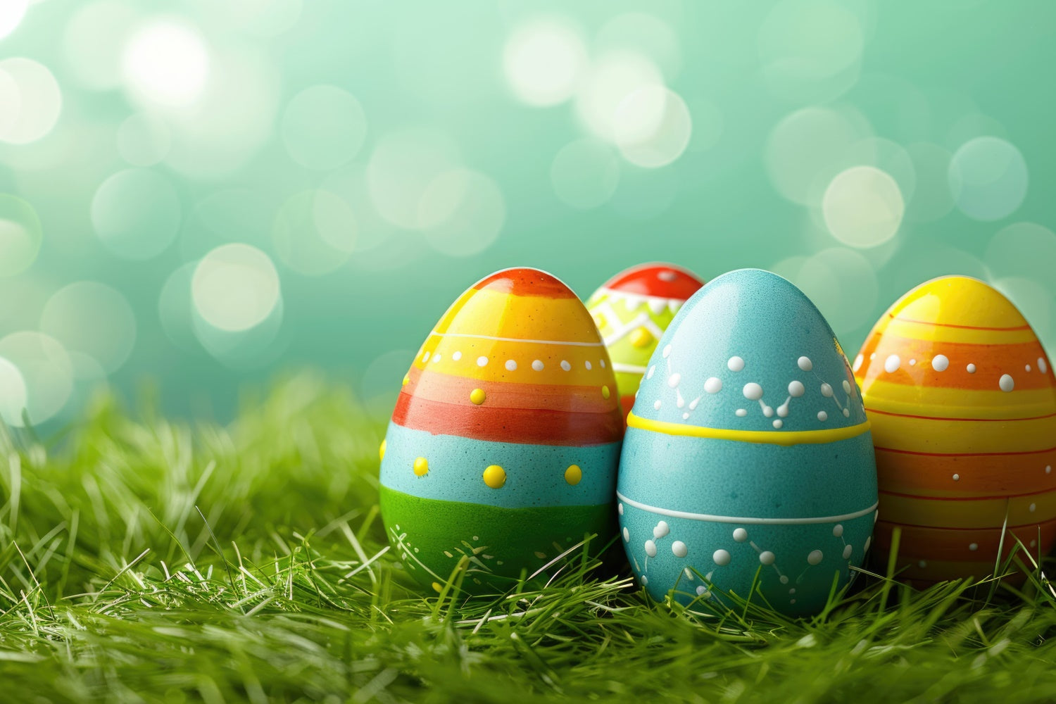 Easter Backdrops For Photos Festive Colorful Egg Backdrop TWW3-39
