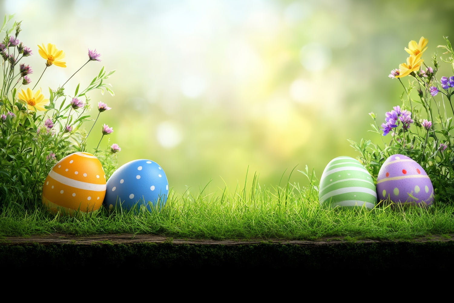 Easter Backdrops Photography Wildflower Meadow Egg Backdrop TWW3-40