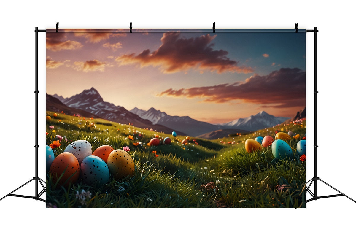 Easter Backdrops For Photos Majestic Mountain Egg Backdrop TWW3-43