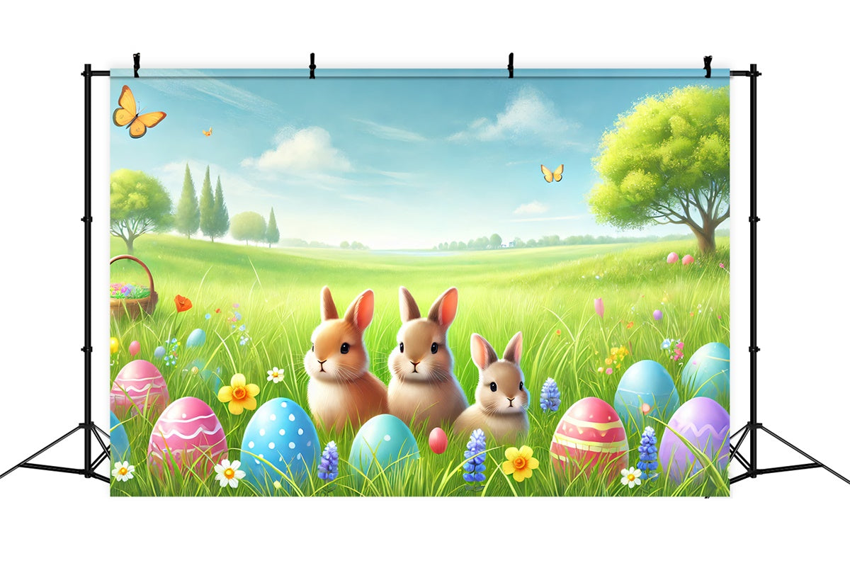 Photography Easter Backdrop Delightful Bunny Meadow Backdrop TWW3-47