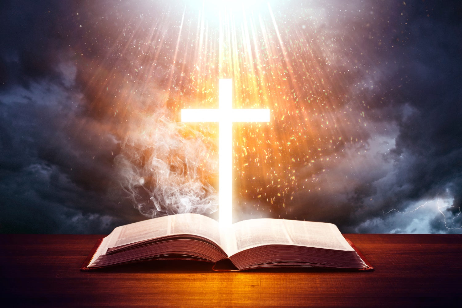 Easter Backdrops Photography Glowing Cross Holy Bible Backdrop TWW3-5