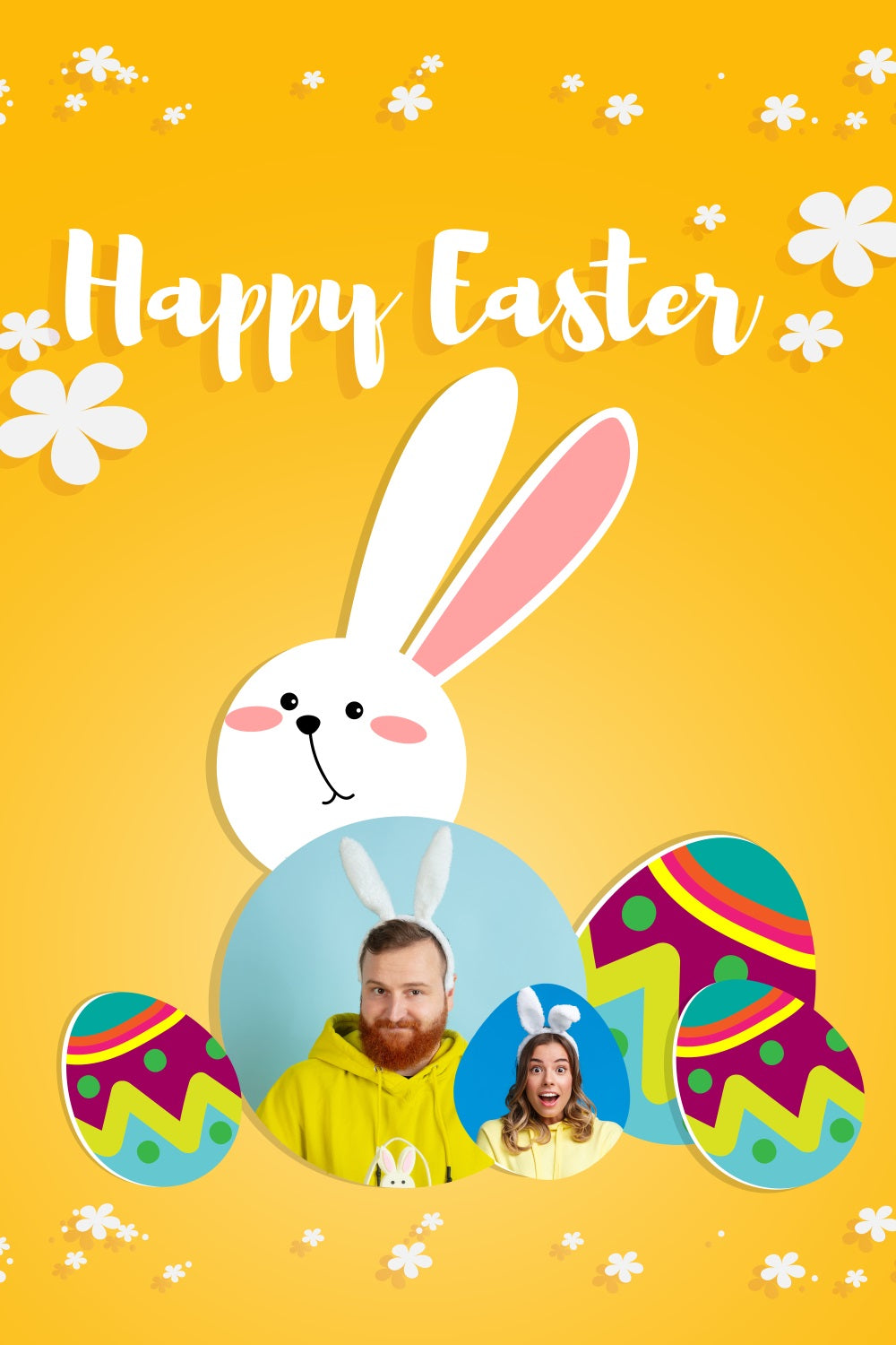 Easter Backdrop Ideas Bunny Ears Egg Personalized Backdrop TWW3-65