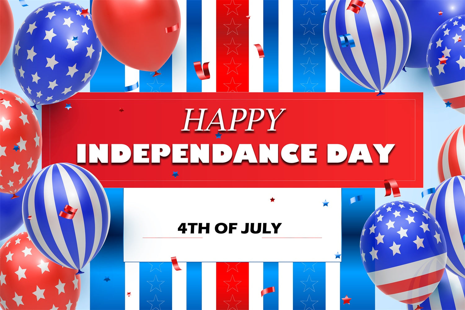 Independence Day Backdrops Balloons 4th of July Backdrop TWW4-11