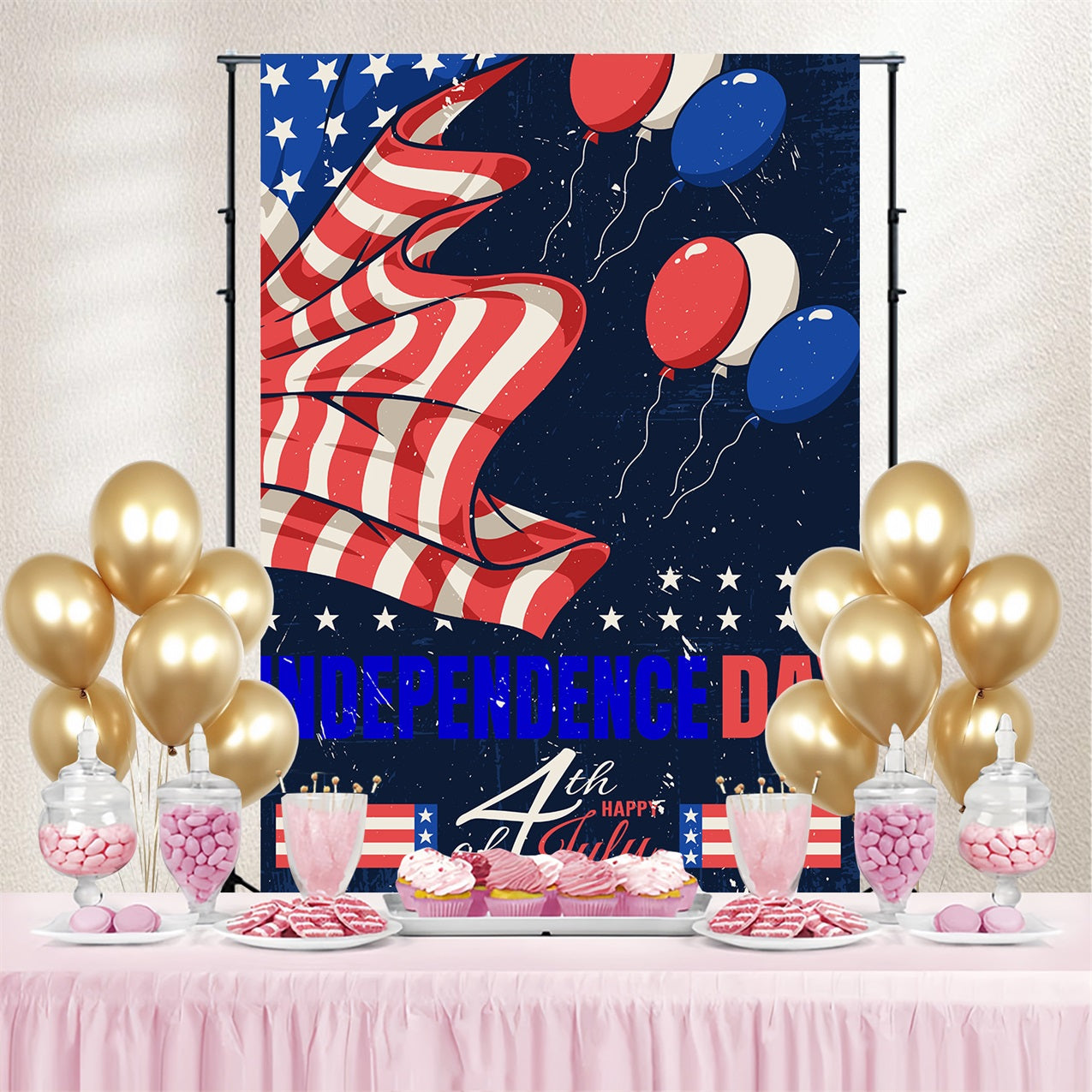 American Flag Backdrop Glory Balloons Patriotic Backdrop TWW4-15