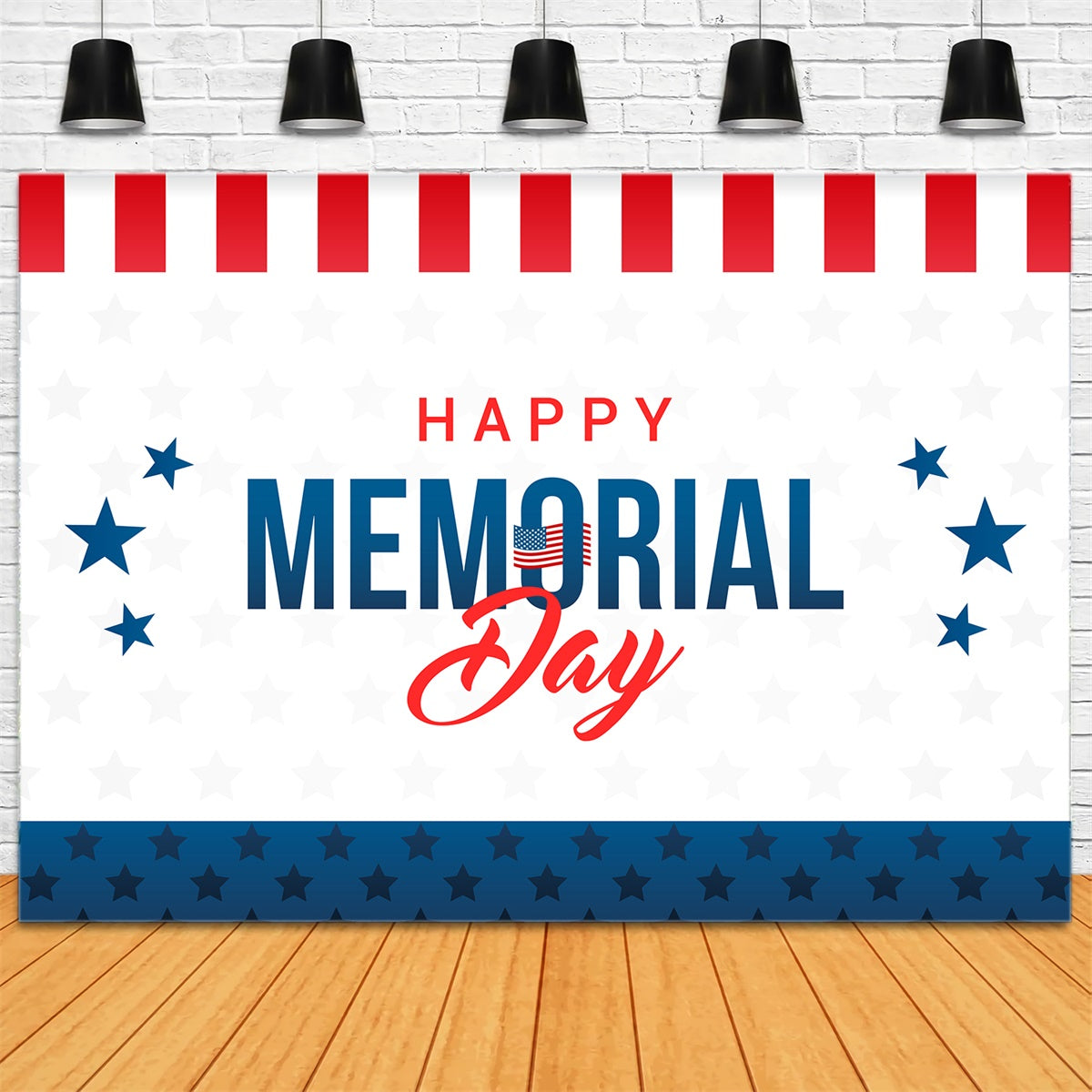 Memorial Day Backdrops Stars Stripes Tribute Backdrop TWW-20