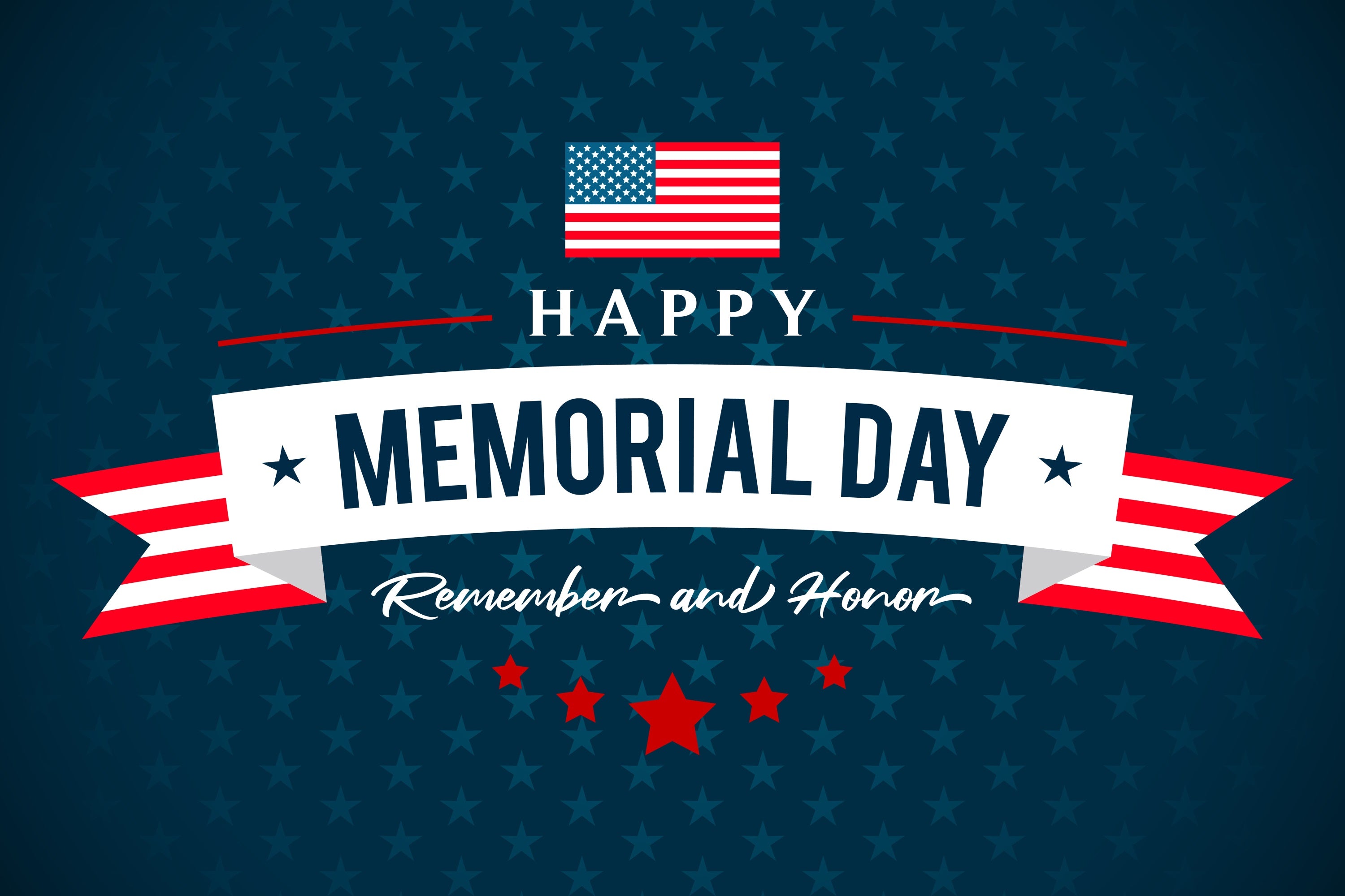 Memorial Backdrop Starry Blue Patriotic Banner Backdrop TWW4-22