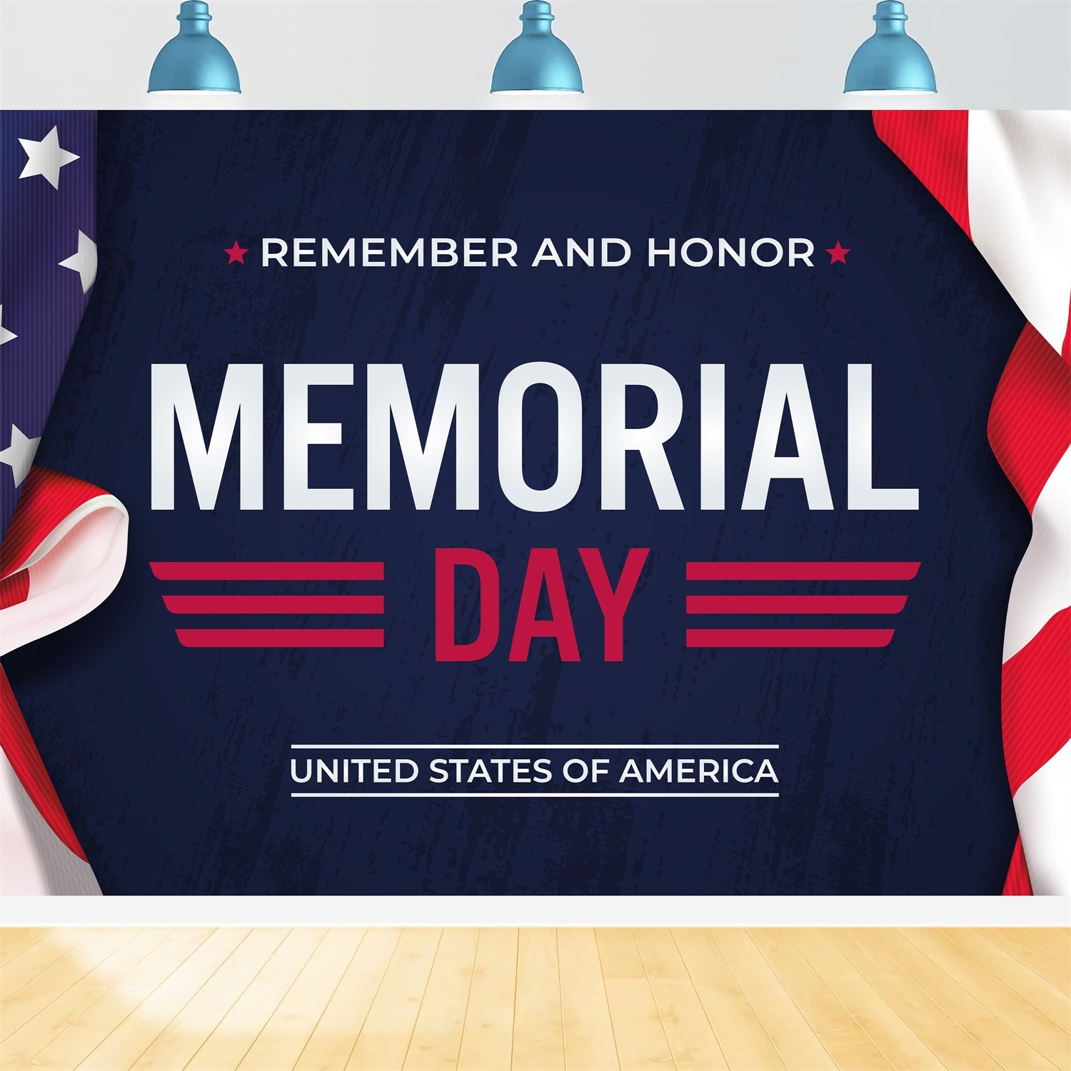 Memorial Backdrop Ideas Classic Blue Flag Backdrop TWW4-23