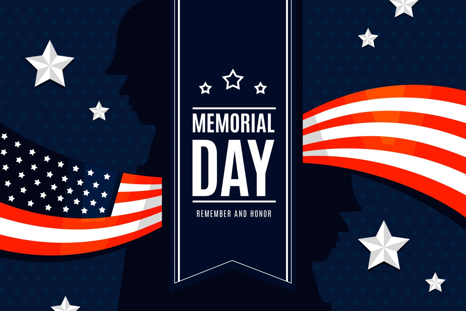 Memorial Backdrop Patriot Silhouettes Stripes Backdrop TWW4-27