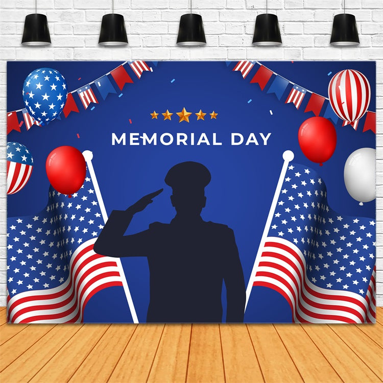 Memorial Backdrops Military Salute Balloon Backdrop TWW4-28