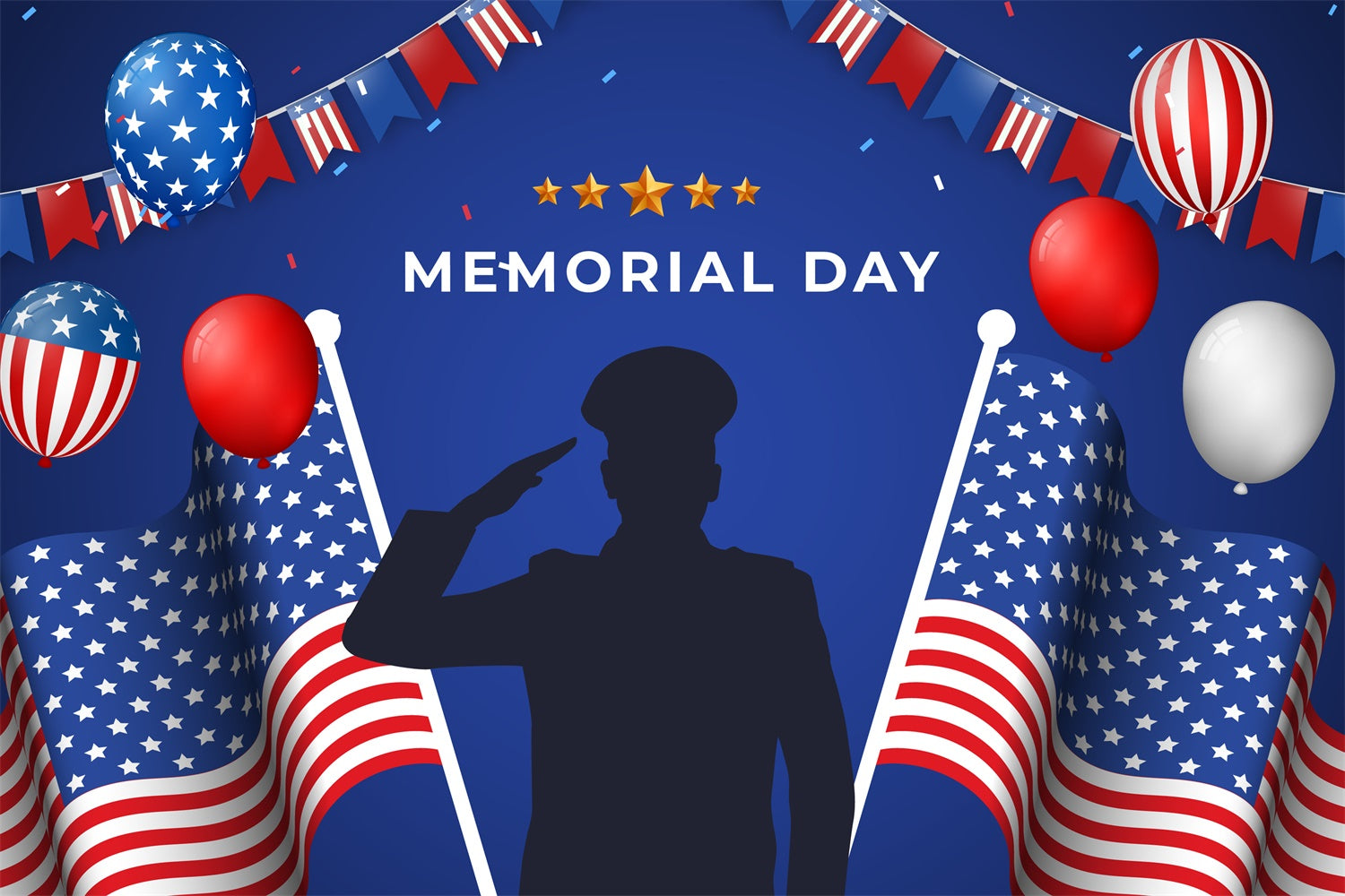 Memorial Backdrops Military Salute Balloon Backdrop TWW4-28