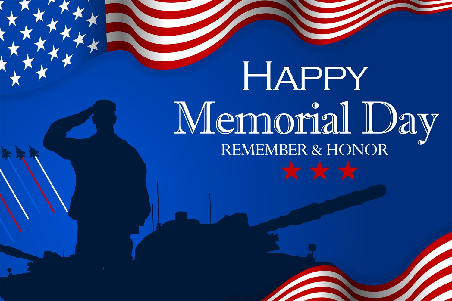 Memorial Backdrop Brave Soldier Tank Salute Backdrop TWW4-31