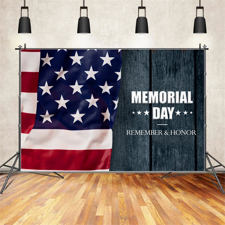 Memorial Day Backdrop Wooden Texture Tribute Backdrop TWW4-34